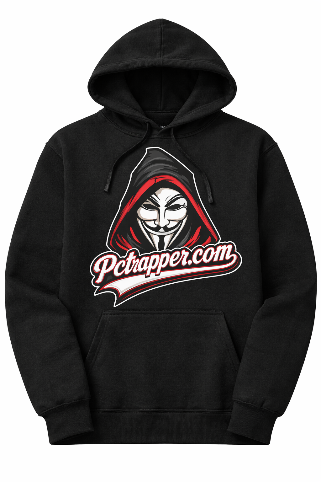pctrapper.com black logo hoodie product photo